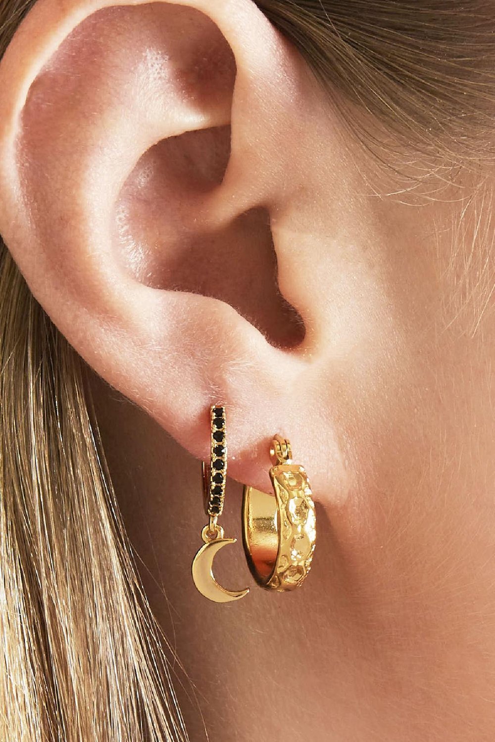 Ohrringe Creole Ancient Goldfarbe Edelstahl h5Bild2